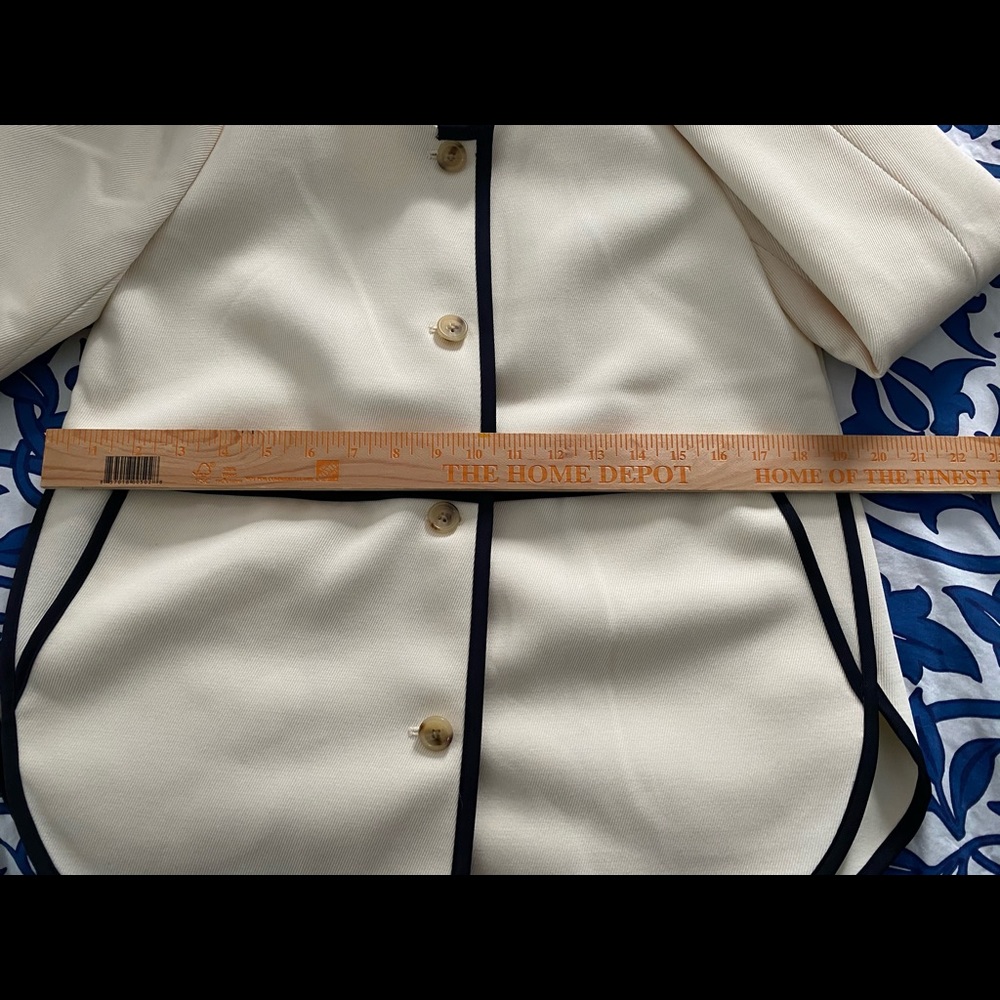 NWT J Crew cream with blue piping jacket - Picture 9 of 13